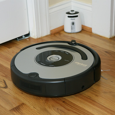 ROOMBA® 560 - With this vacuum-cleaning robot, you can schedule the cleaning when it's convenient for you. Schedule it to clean under and around furniture, along walls and in corners.